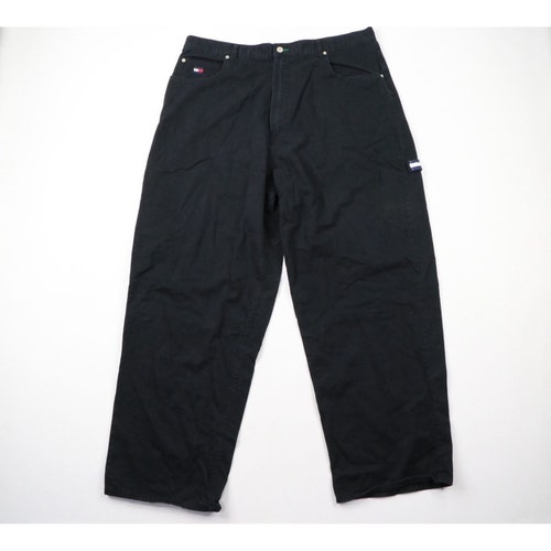 90s Tommy Hilfiger Mens 40x32 Faded Spell Out Baggy Wide Leg Chino Pants, Vintage Tommy Hilfiger Baggy shops Pants, Wide Leg Chino Pants, 1990s