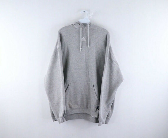 90s Adidas Mens 2XL Spell Out Center Logo Hoodie S