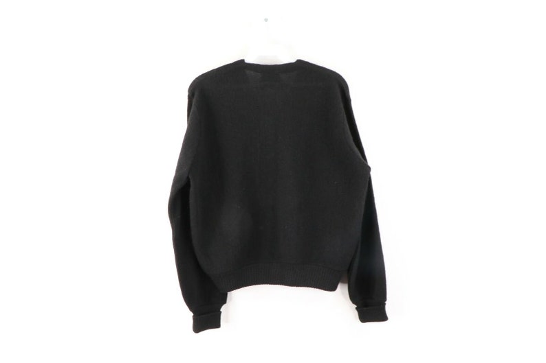 80s Rockabilly Womens Medium Alpaca Wool Knit Cardigan Sweater Black 80s Rockabilly Alpaca Wool Cardigan Sweater Rockabilly Sweater,