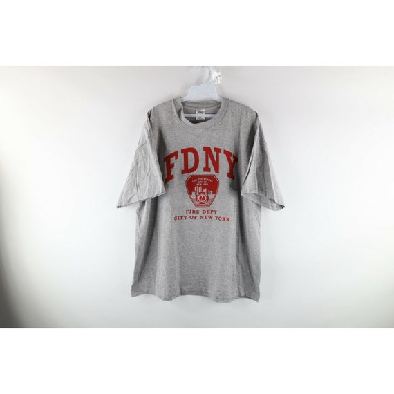 90s Mens XL FDNY Fire Department New York Spell Out T… - Gem