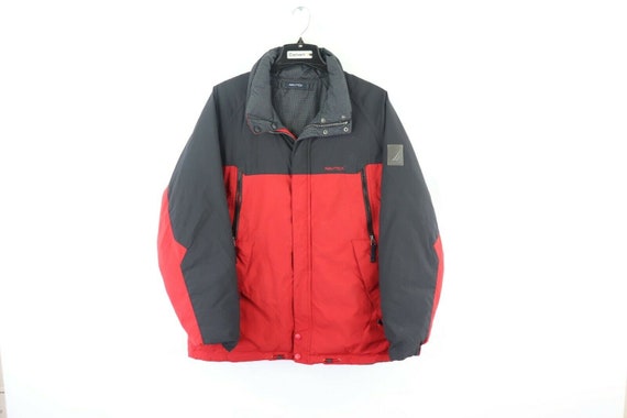 90s Nautica Mens Large Spell Out Down Fill Reversi