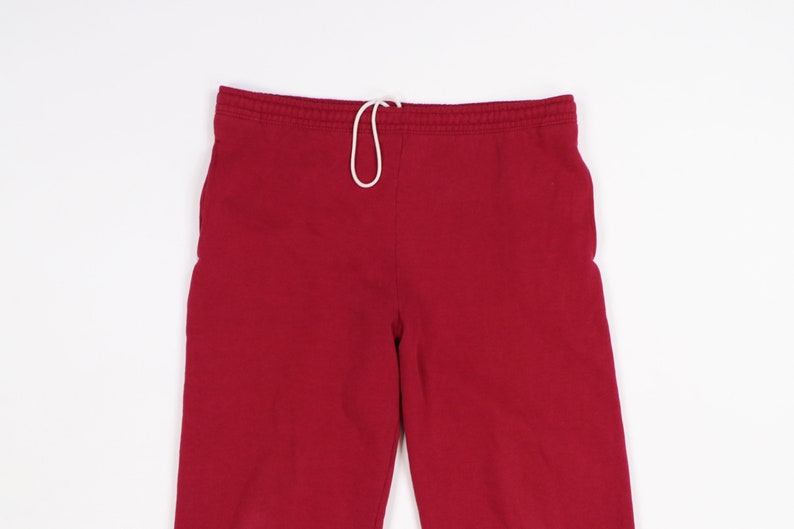 Vintage Blank Joggers Vintage Mens Pants 90s Streetwear Blank Faded Distressed Sweatpants Joggers Red Mens XL USA 1990s Faded Sweatpants