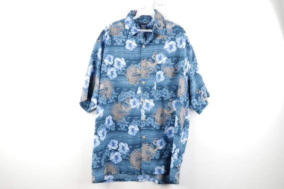 90s Streetwear Mens Large Anime Dragon All Over Pr