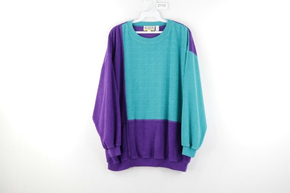 90s Streetwear Womens Plus Size 2X Color Block Ter