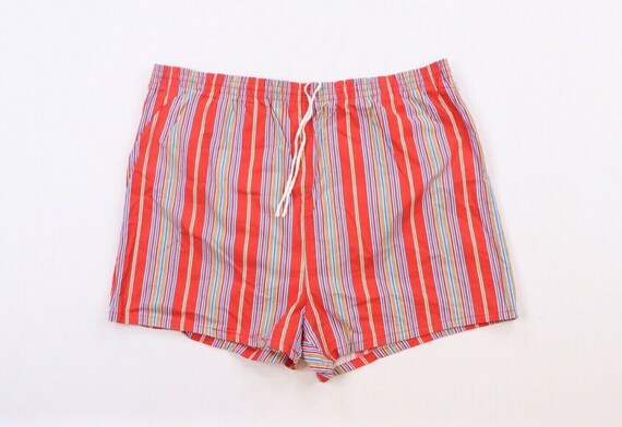 80s Streetwear Mens 40/42 Multicolor Striped Lined