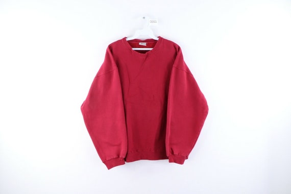 90s Streetwear Mens XL Faded Blank Boxy Fit Crewne