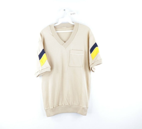 60s Mens Medium Streetwear Short Sleeve V Neck Poc