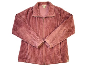 90s Woolrich Womens Large Corduroy Collared Zip Blazer Jacket Mauve Pink, 1990s Woolrich Corduroy Jacket, Vtg Woolrich Womens Jacket,