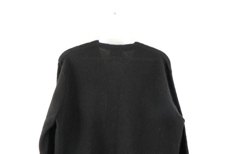 80s Rockabilly Womens Medium Alpaca Wool Knit Cardigan Sweater Black 80s Rockabilly Alpaca Wool Cardigan Sweater Rockabilly Sweater,