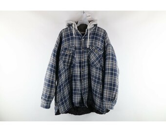 Hooded Flannel Shirt - Etsy