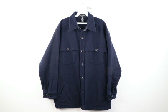 80s Rockabilly Mens Large Wool Double Pocket CPO S