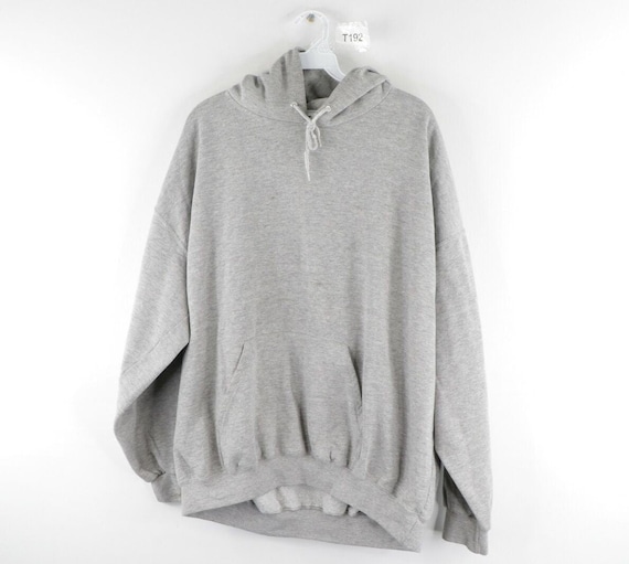 90s Streetwear Mens 2XL Blank Long Sleeve Hoodie S