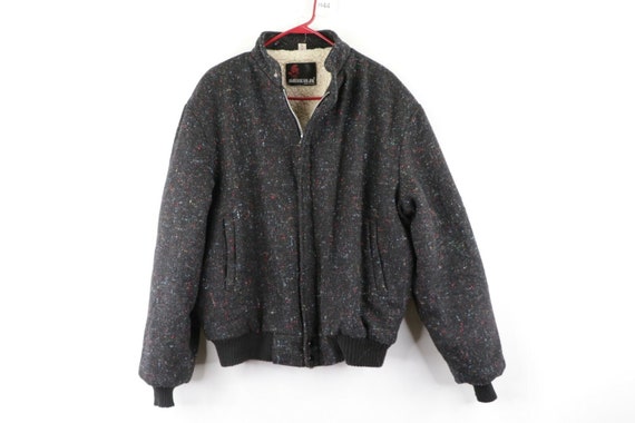 80s American Jac Mens XL Multi-Color Wool Sherpa L