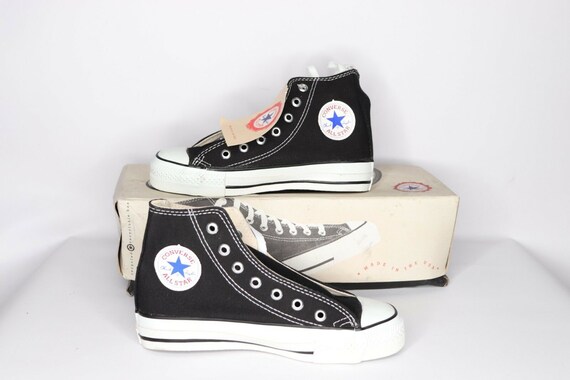 skitse hed tortur 90s New Converse Chuck Taylor Youth 1 All Star Hi Shoes Black - Etsy Denmark