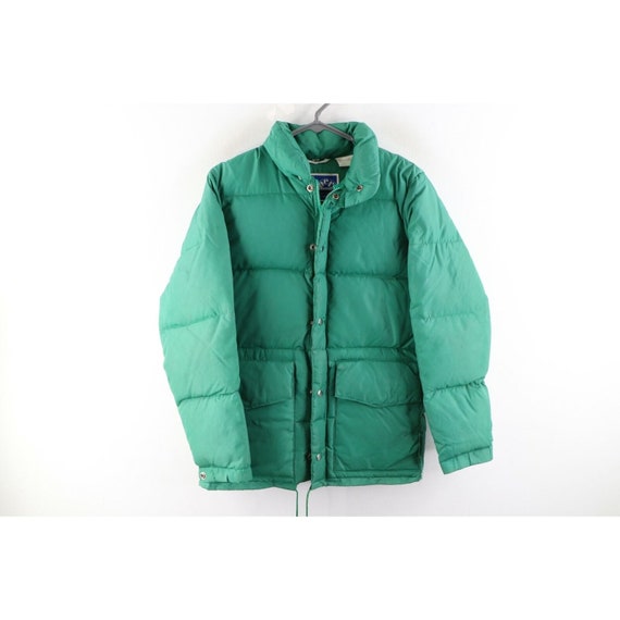 70s Rockabilly Mens Xs Distressed Duck Down Insulated Puffer Jacket Green, 1970s Down Jacket, Mens Vintage Jacket, Winter Jacket, 1970s Coat