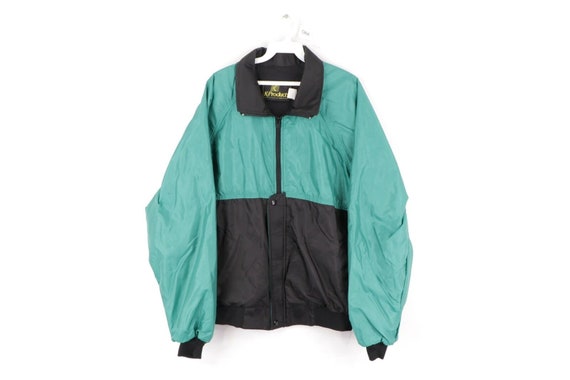 80s K Products Mens Large Color Block Lined Bomber