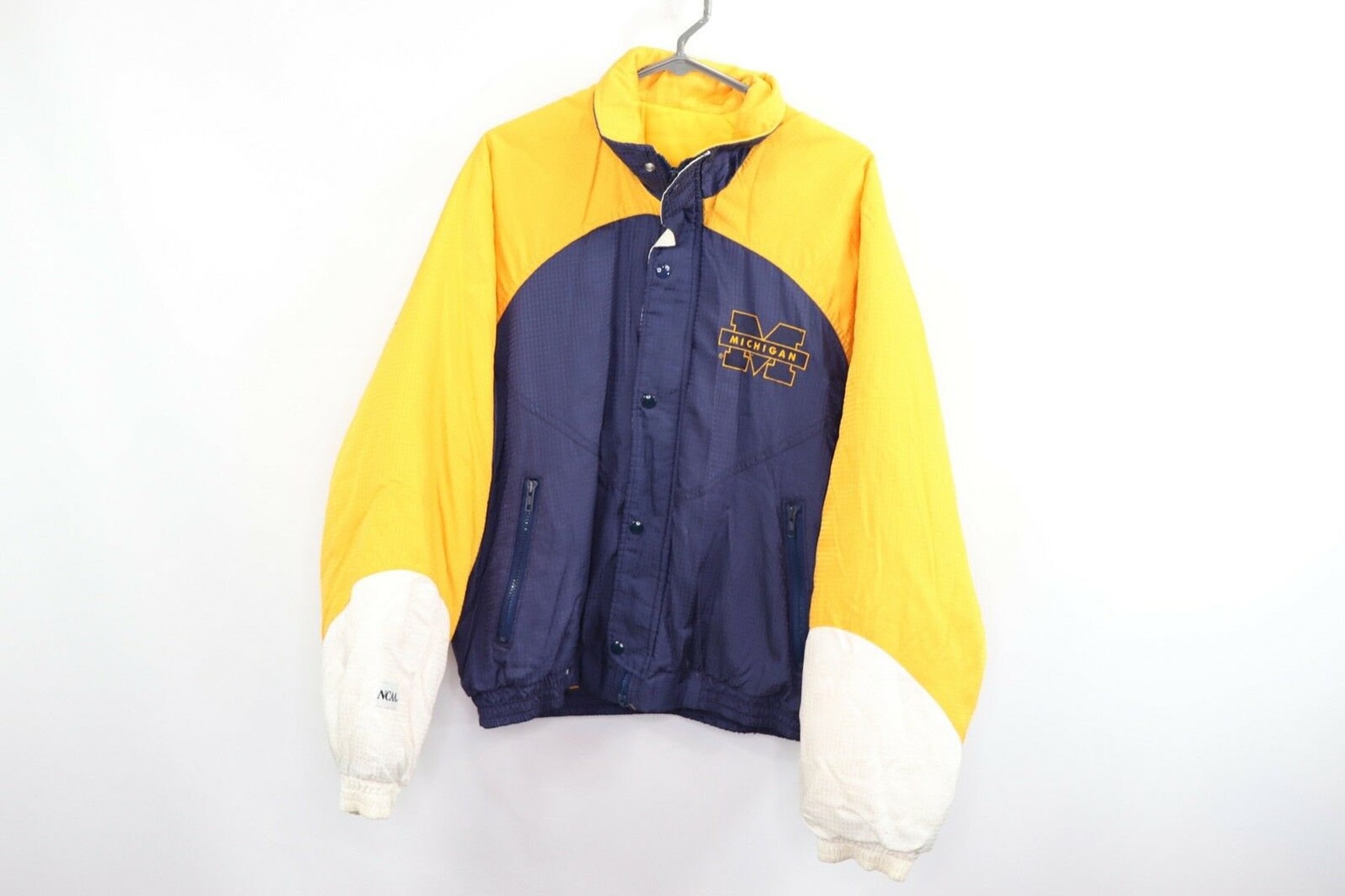 90s Mens Large Michigan Wolverines Football Bomber Puffer | Etsy