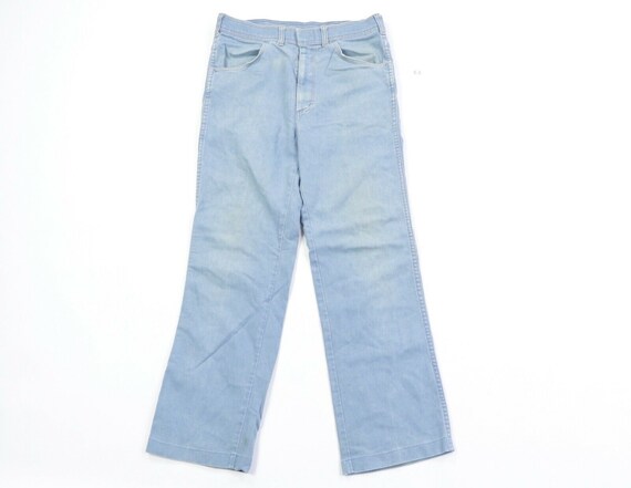 70s Mens 30x28 Distressed Faded Wide 