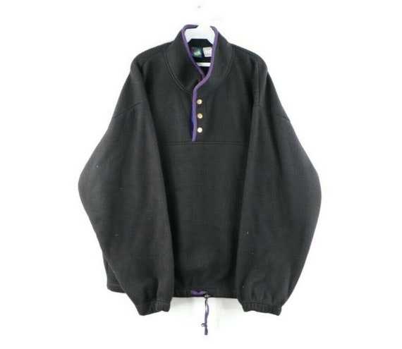 90s Streetwear Mens Large Snap Button Pullover Fle