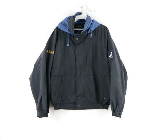 90s Nautica Mens Small Spell Out Sailing Patch Hoo