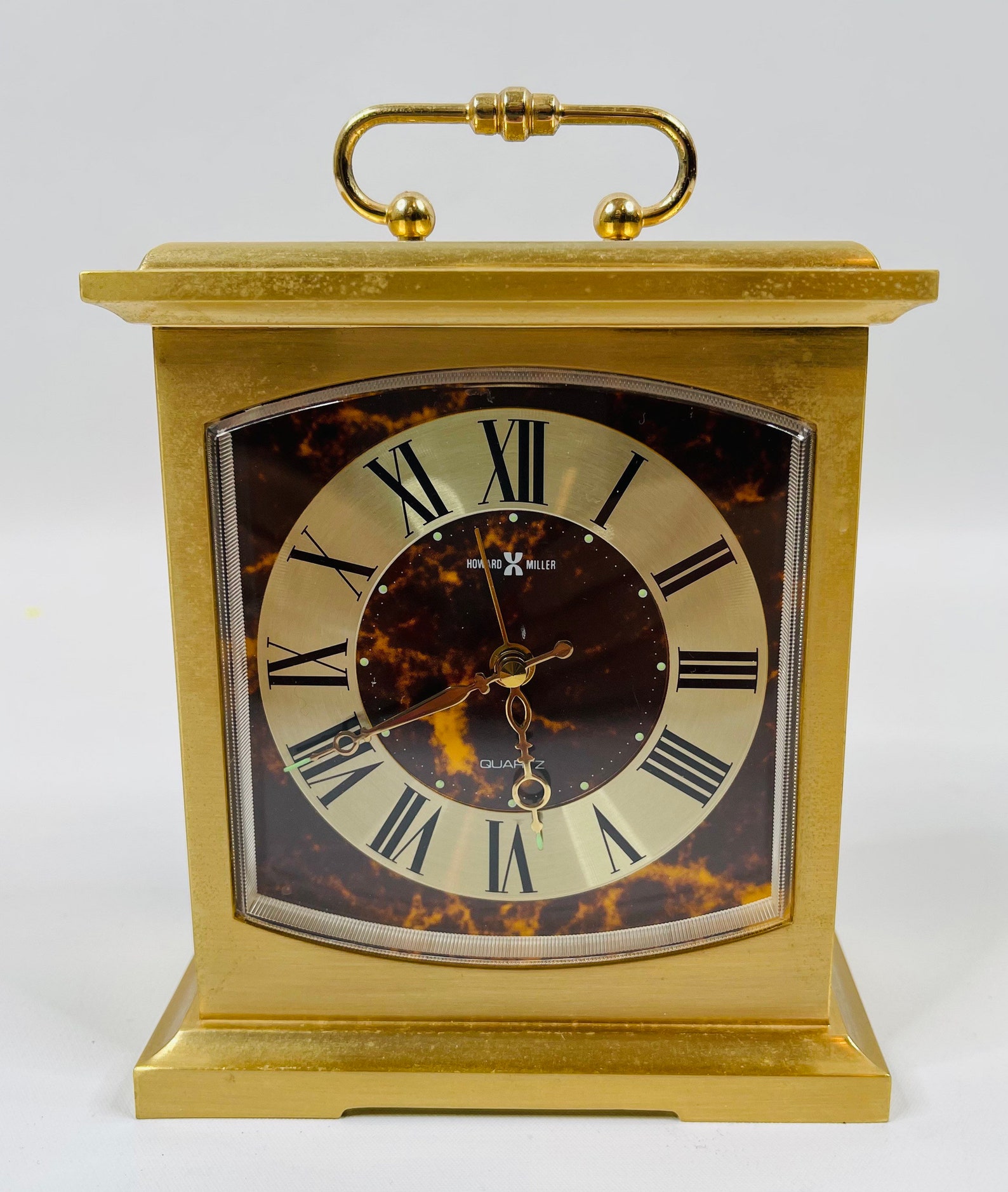 Mid Century Modern Howard Miller Brass Mantle Clock Mid Etsy