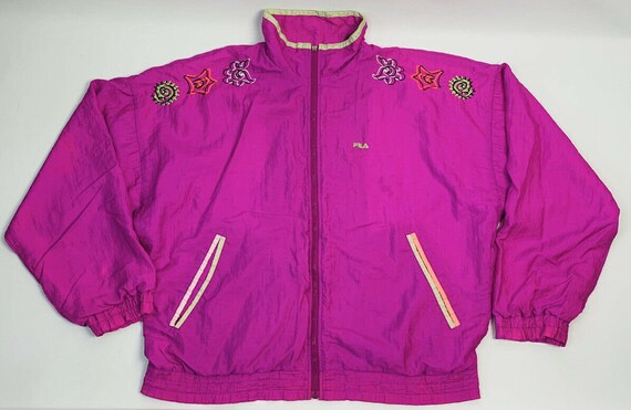 VTG 90s Fila Womens 12 Windbreaker Track Suit Stit