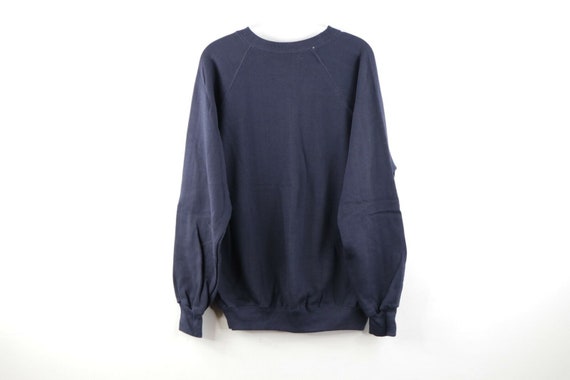 70s Mens Size Large Blank Crewneck Sweatshirt Navy