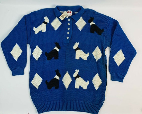 Deadstock Vintage 1980s Scottish Terrier Argyle He