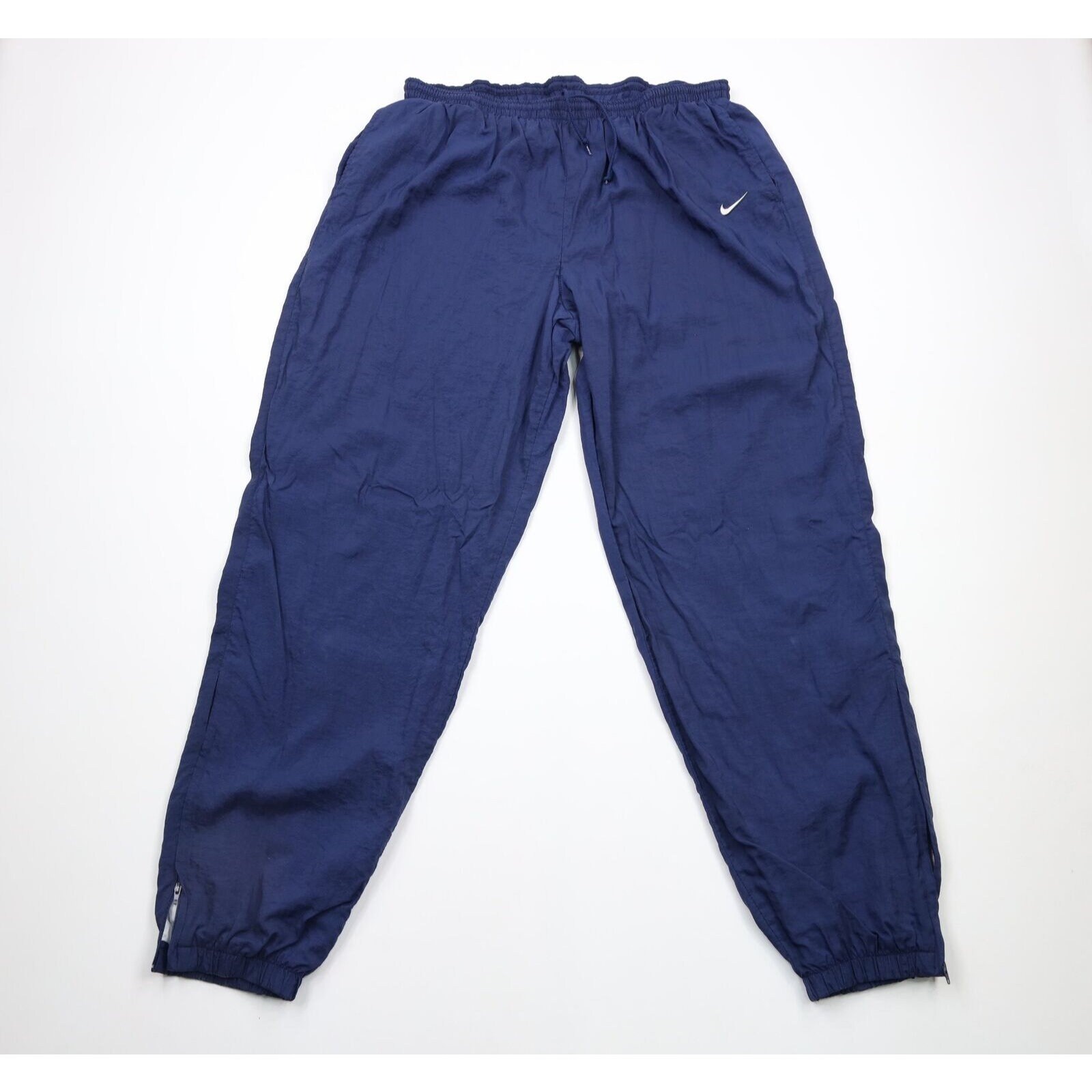90s Nike Mens 2XL Mini Double Swoosh Lined Nylon Joggers Nike