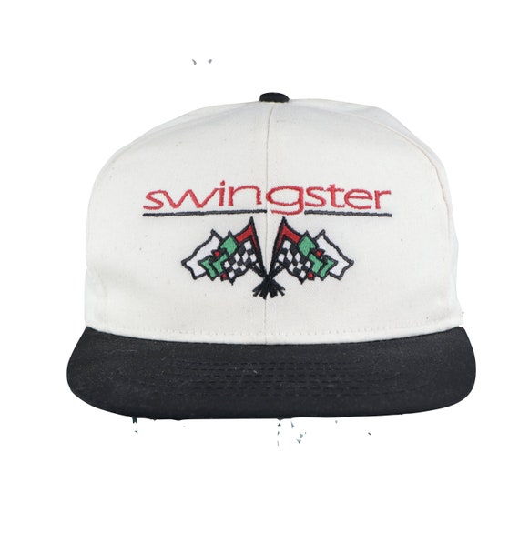 NOS 90s Swingster Spell Out Flags Raw Cotton Snapb