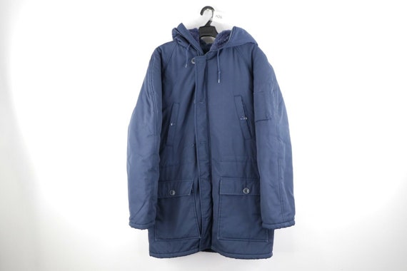 70s Rockabilly Mens Medium Tall Hooded Lined Parka