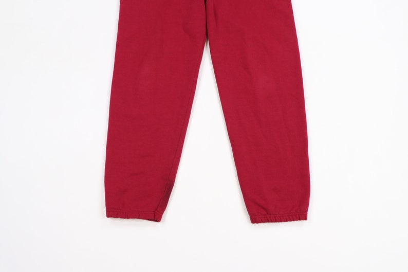 Vintage Blank Joggers Vintage Mens Pants 90s Streetwear Blank Faded Distressed Sweatpants Joggers Red Mens XL USA 1990s Faded Sweatpants