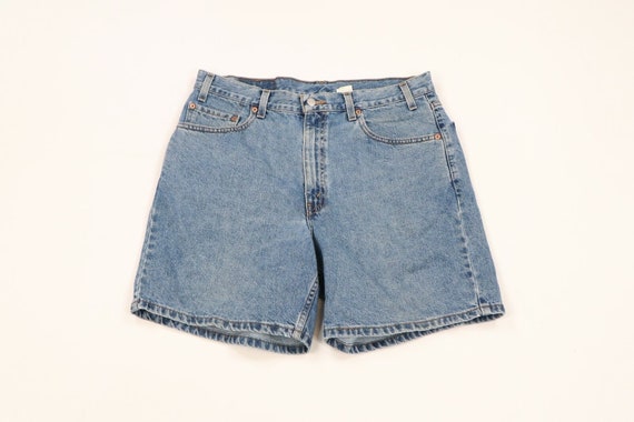 90s Levis 550 Relaxed Fit Distressed Denim Jean Shorts Blue - Etsy