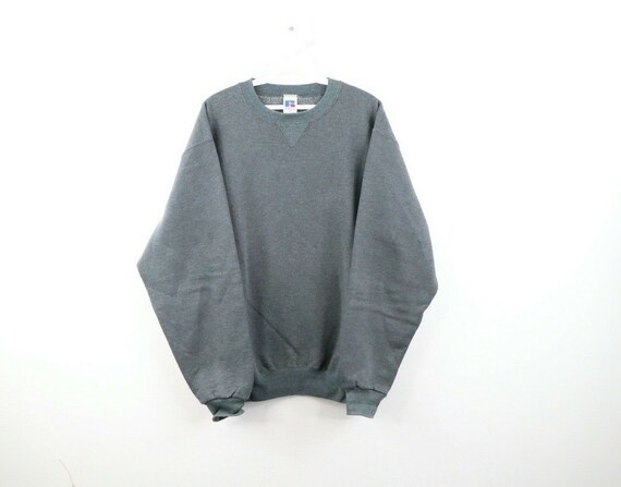90s Russell Athletic Mens Medium Blank Crewneck Sw