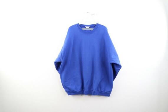 90s Streetwear Mens 2XL Boxy Fit Blank Crewneck Sw