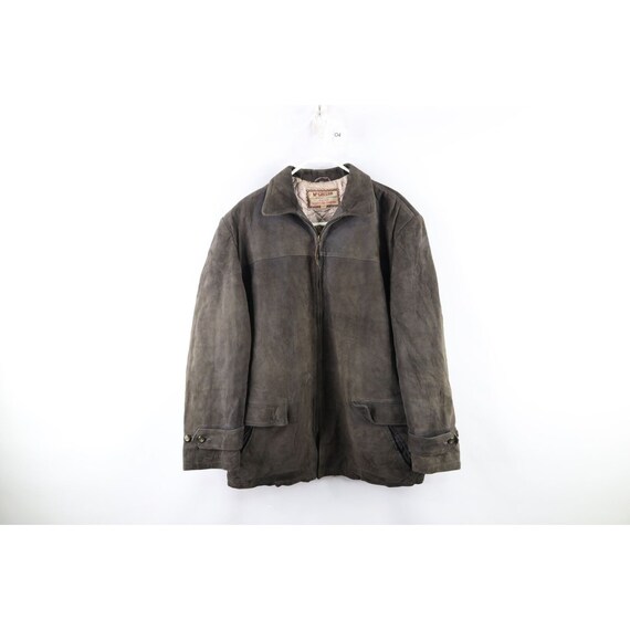 70s green leather jacket - Gem