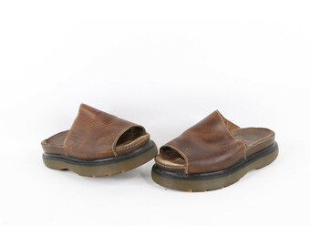 90s Dr Martens Womens UK 5 US 7 Chunky Platform Leather Strap Sandals Brown, Dr Martens Platform Sandals Brown, Womens Chunky Strap Sandals
