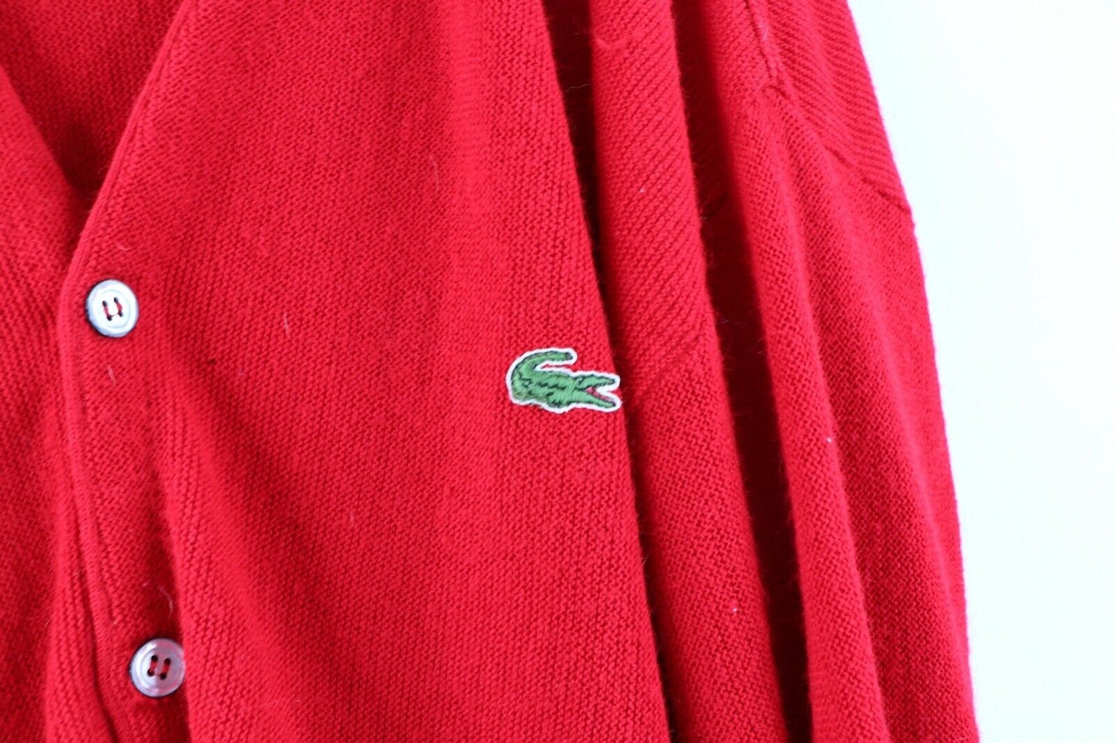 80s Izod Lacoste Mens XL Croc Logo Acrylic Knit Cardigan | Etsy