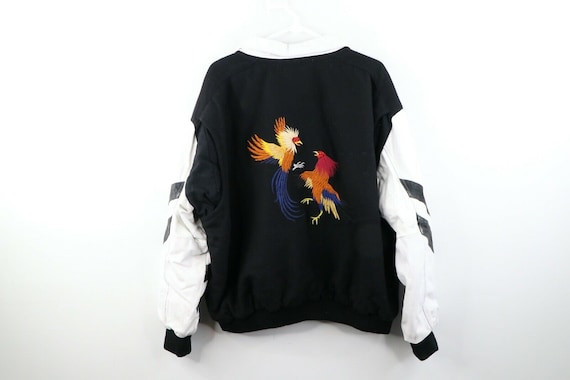 90s Streetwear Mens XL Phoenix Birds Leather Varsi