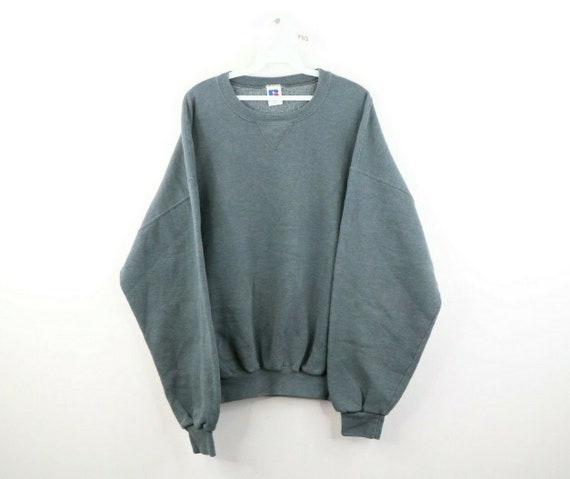 90s Russell Athletic Mens 2XL Distressed Faded Bla