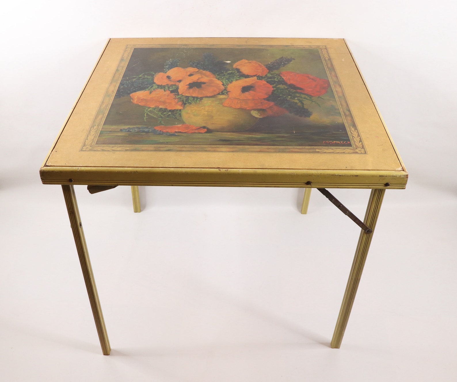 50s Bridge Tables & Novelties M Streckenbach Poppy Flowers Etsy