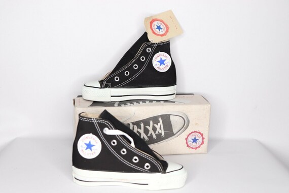 90s New Converse Chuck Taylor Youth 10 All Hi Shoes Black -