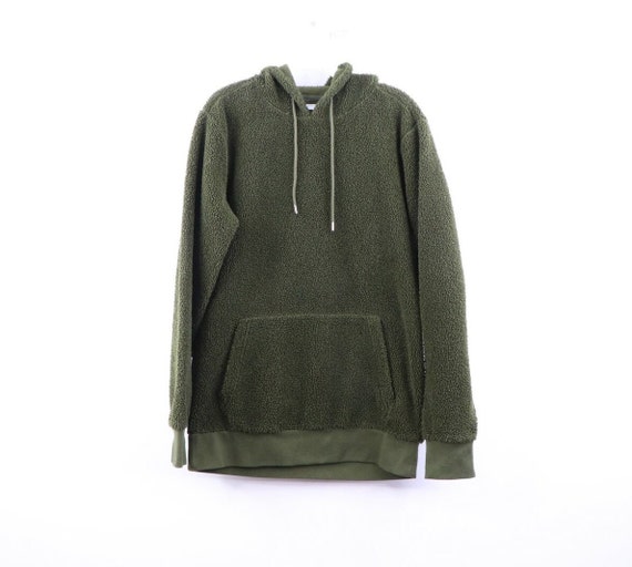 90s Streetwear Mens Small Blank Deep Pile Fleece H