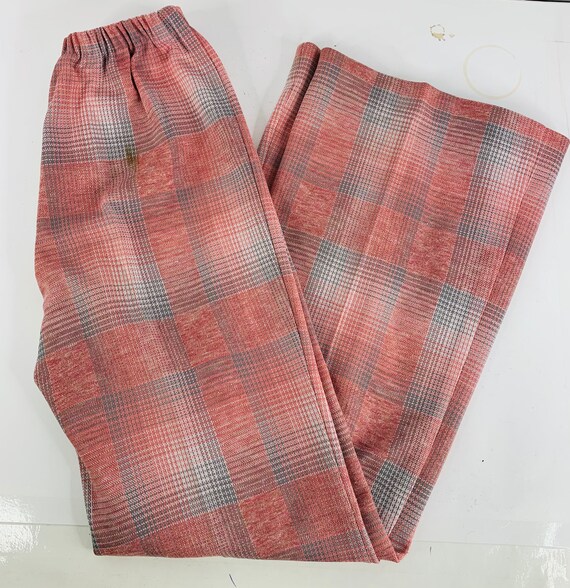VTG 70s Go Go Womens 8 Pink Wide Leg High Rise Pla