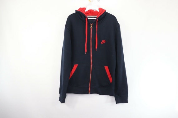 90s Nike Mens Medium Spell Out Full Zip Hooded Hoo