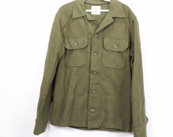 Military Wool Shirt OD Genuine Army Surplus xsmall small medium USED 