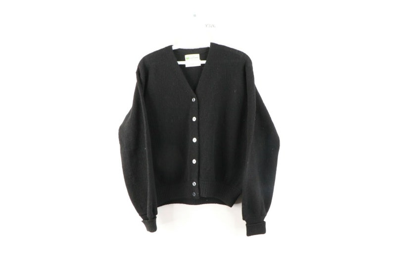 80s Rockabilly Womens Medium Alpaca Wool Knit Cardigan Sweater Black 80s Rockabilly Alpaca Wool Cardigan Sweater Rockabilly Sweater,