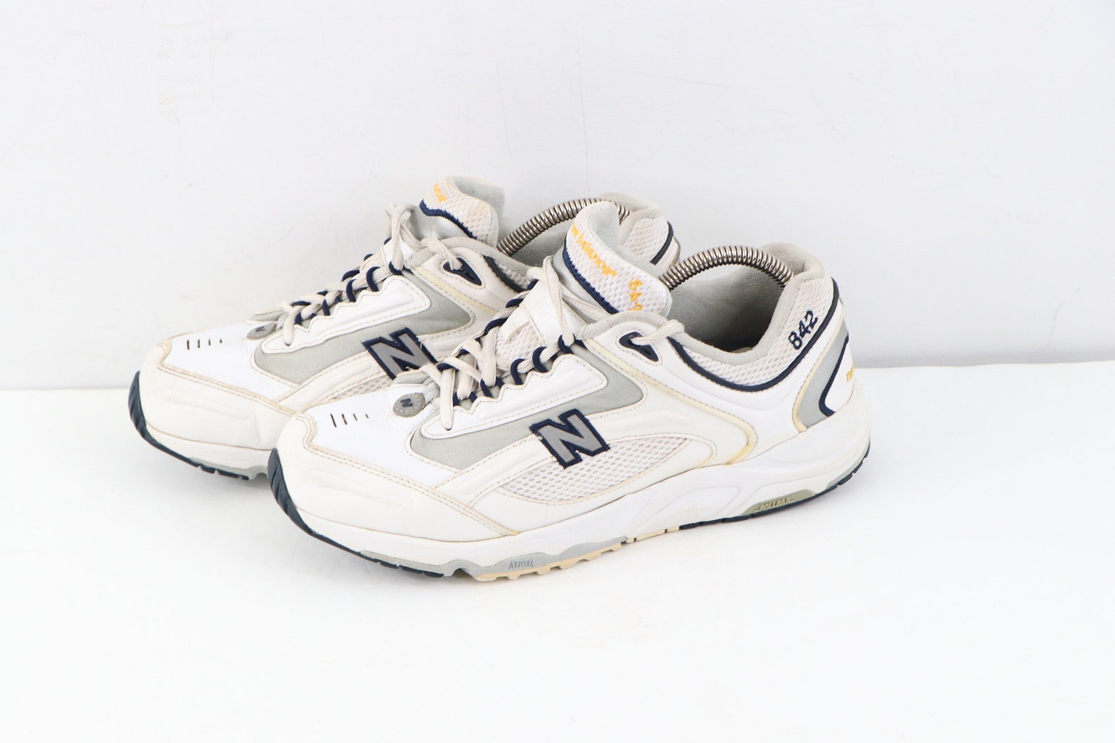 90s New Balance 842 Spell Out Leather Dad Shoes Sneakers White | Etsy