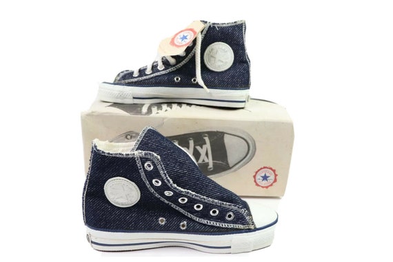 Vtg Converse All Star Chuck Taylor High Tops Blue Gem