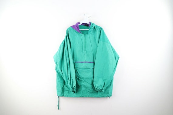 90s Streetwear Mens XL Blank Faded Pullover Hooded Anorak - Etsy